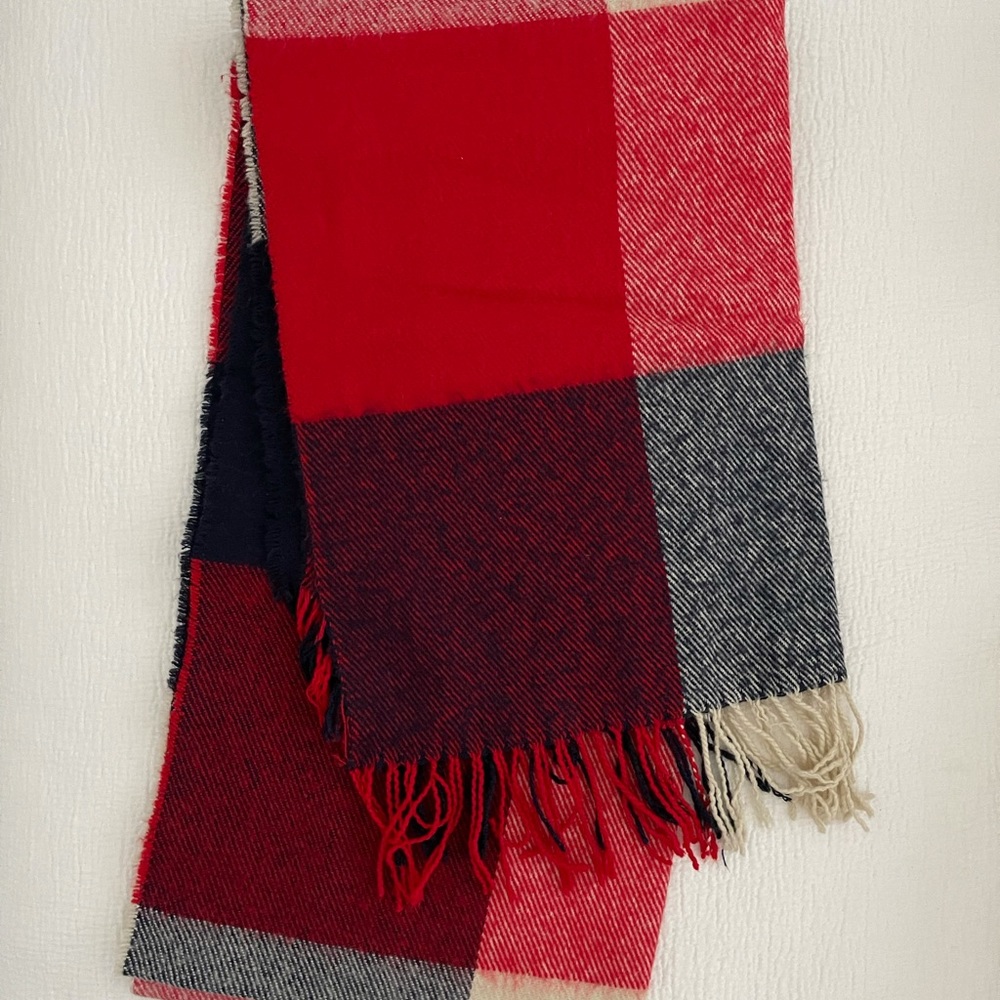 Red, Navy, and Cream Scarf